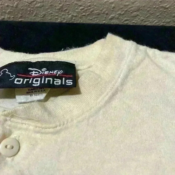 VTG Disney Originals Mickey Mouse Embroidered Baseball 3/4 Raglan Shirt L - Picture 10 of 13